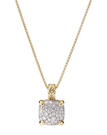 David Yurman - Ch&acirc;telaine&reg; Pendant Necklace in 18K Yellow Gold with Full Pav&eacute; Diamonds, 18"