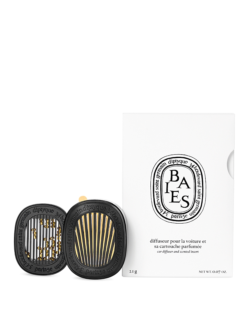 Diptyque Baies Car Diffuser And Refill In Black