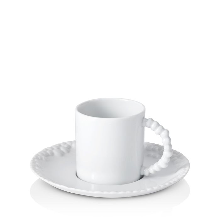 Shop L'objet Haas Mojave Espresso Cup & Saucer In White