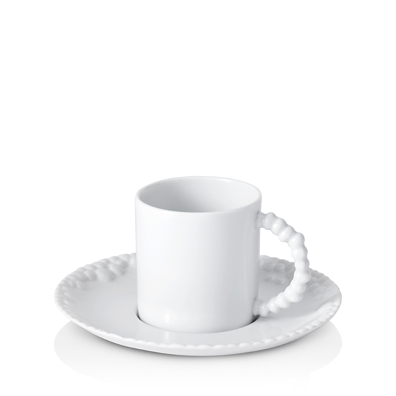 L'objet Haas 2-piece Mojave Porcelain Espresso Cup & Saucer Set In White
