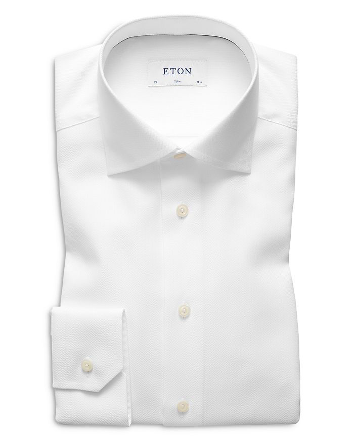 Eton Contrast Contemporary-fit Cotton Dress Shirt In White