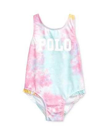 Ralph Lauren Girls' Tie-Dyed Polo One-Piece Swimsuit - Baby ...