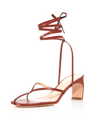 red strappy high heel sandals