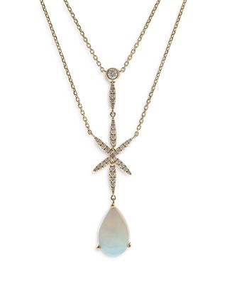 Bloomingdale's Fine Collection - Opal & Diamond Double-Strand Necklace in 14K Yellow Gold, 18" - Exclusive