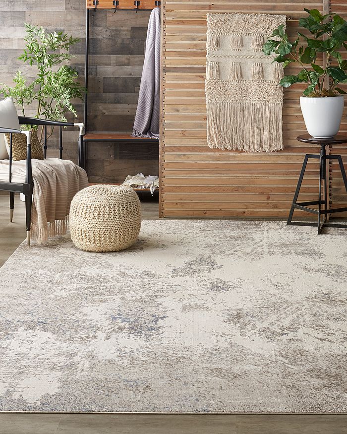 Shop Nourison Silky Textures Sly06 Area Rug, 7'10 X 10'6 In Ivory/gray