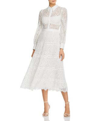 Olivia Anaya Tiered Midi Lace Sheath 