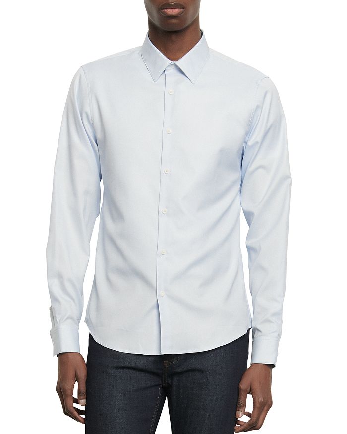 Sandro Oxford Slim Fit Button-Front Shirt | Bloomingdale's
