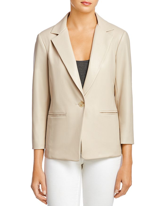 Bailey44 Adelaide Faux-leather Blazer In Putty