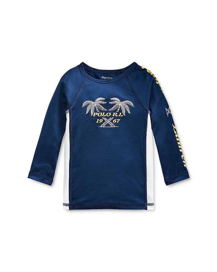 Ralph Lauren Boys' Tropical Logo Graphic Rash Guard Baby In Navy