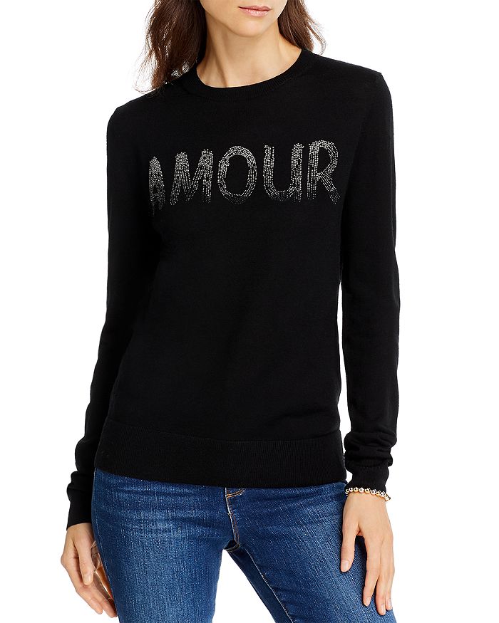 Aqua Zadig & Voltaire X  Amour Merino Wool Sweater - 100% Exclusive In Noir