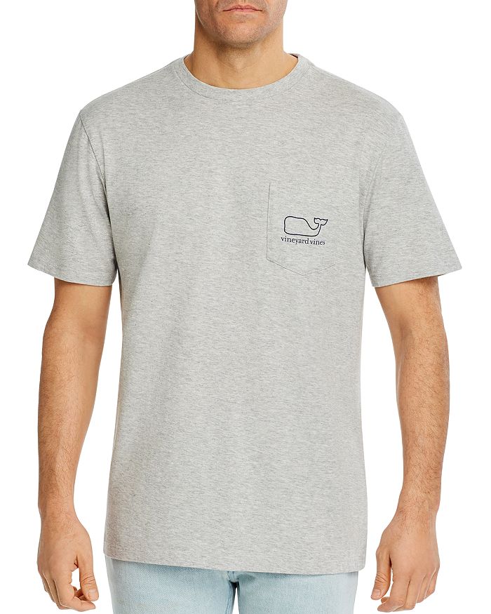 Vineyard Vines Vintage Whale Short Sleeve Pocket Tee In Gray Heather