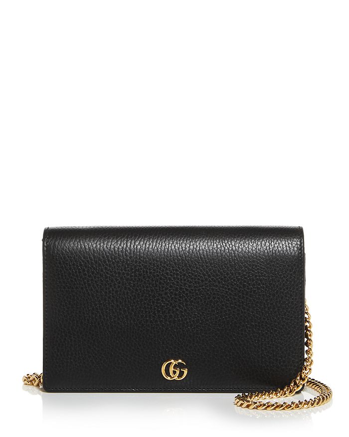 GG Marmont Leather Mini Chain Bag, Black