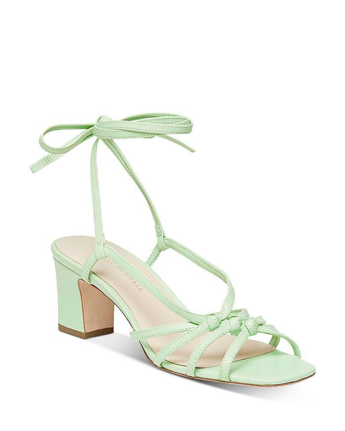 Loeffler Randall Libby Knotted Wrap Block-heel Sands In Pistachio