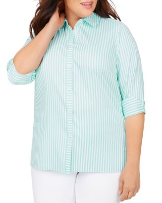 Foxcroft Vivienne Stretch Matte Sateen Elbow Sleeve Shirt