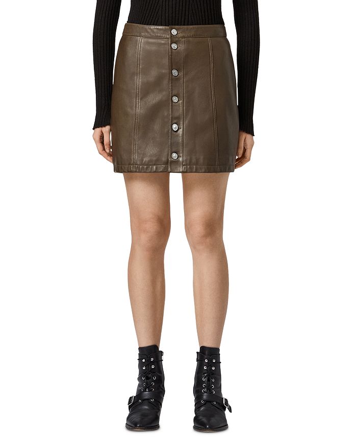 ALLSAINTS Carson Leather Mini Skirt | Bloomingdale's