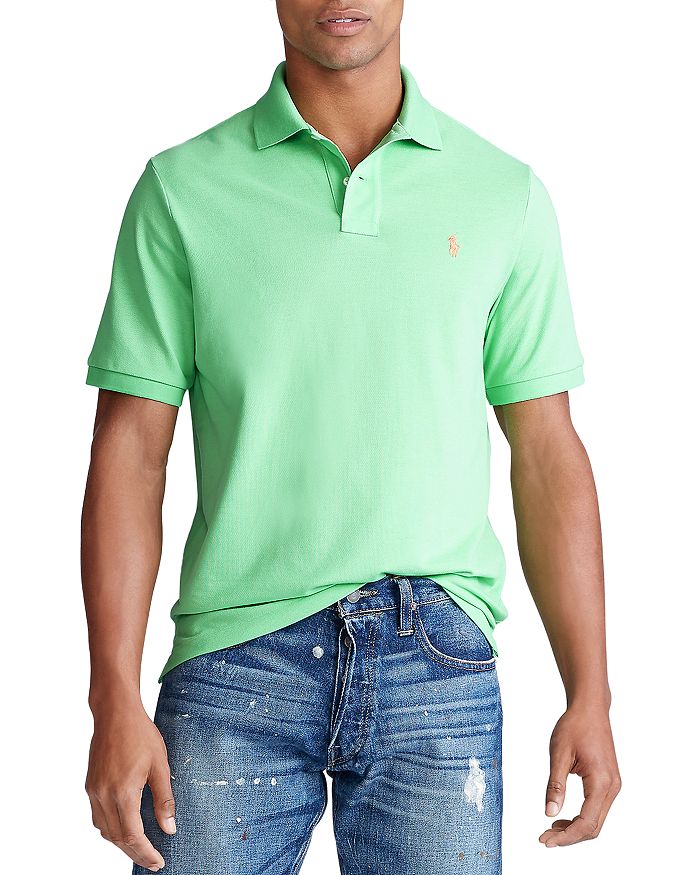 Polo Ralph Lauren Custom Slim Fit Mesh Short Sleeve Polo Shirt In New Lime Green
