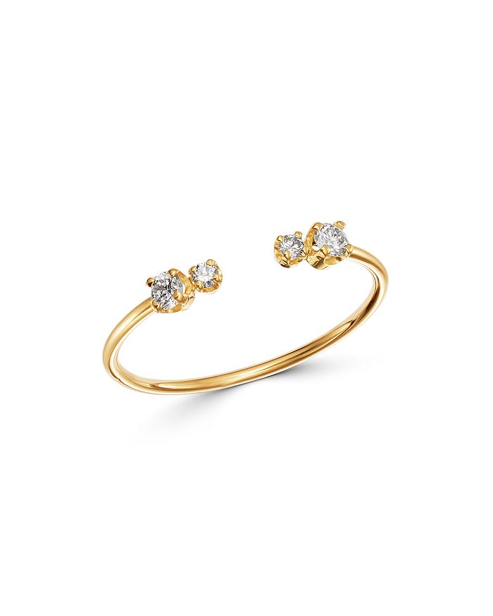Zoë Chicco 14k Yellow Gold Prong Diamonds Diamond Open Ring In White/gold