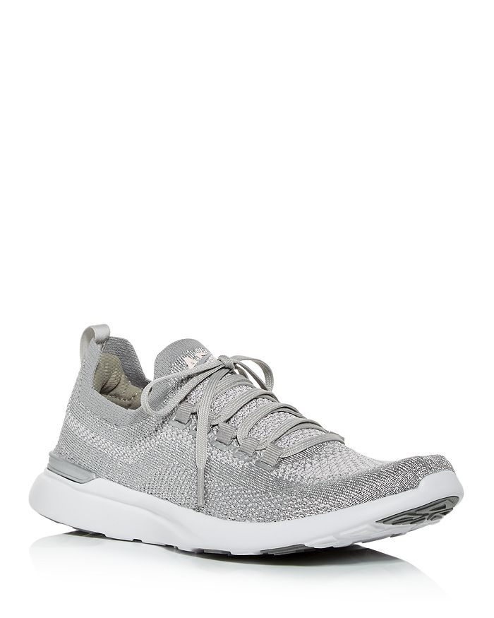 Apl Athletic Propulsion Labs Women's Techloom Breeze Knit Low-top Trainers In Silver