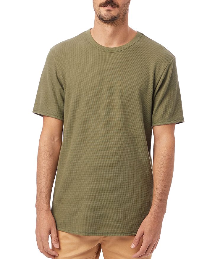 Alternative Waffle-knit Thermal Tee In Vintage Army Green