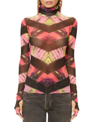 tie dye mesh turtleneck