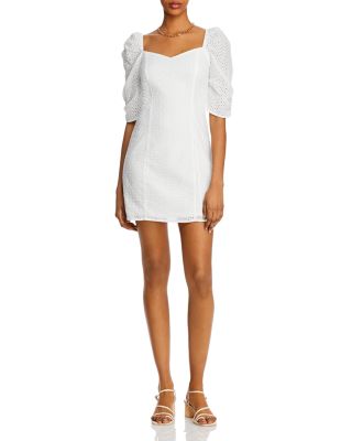 bloomingdales aqua white dress