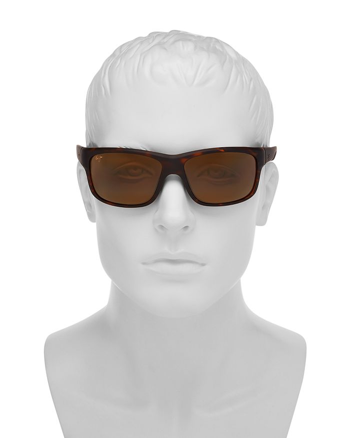 Shop Maui Jim Southern Cross Polarized Square Wrap Sunglasses, 63mm In Soft Tortoise/hcl Bronze Mirrored Polarized