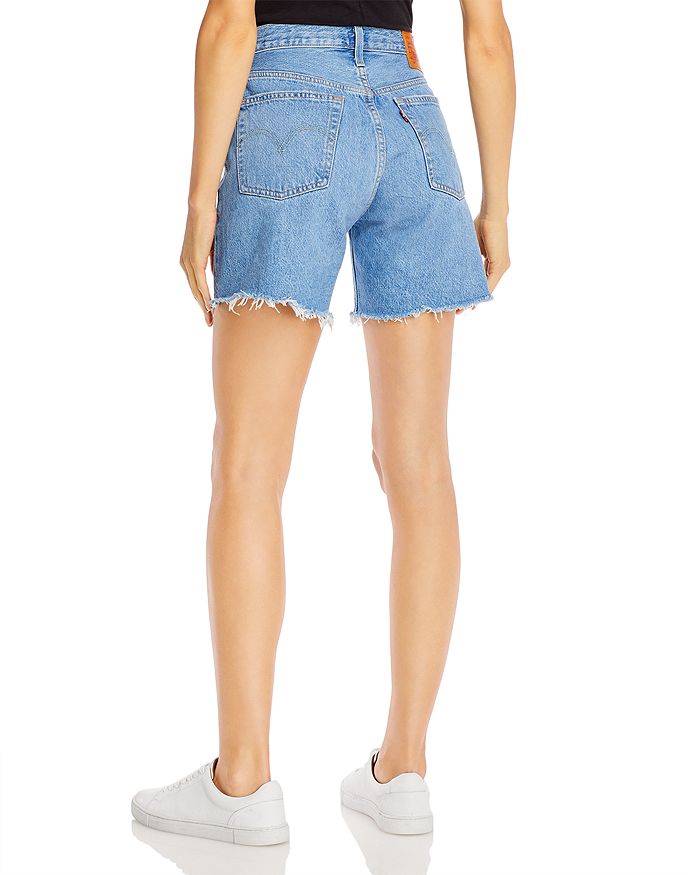 501 mid thigh washed black cutoff denim shorts clearance