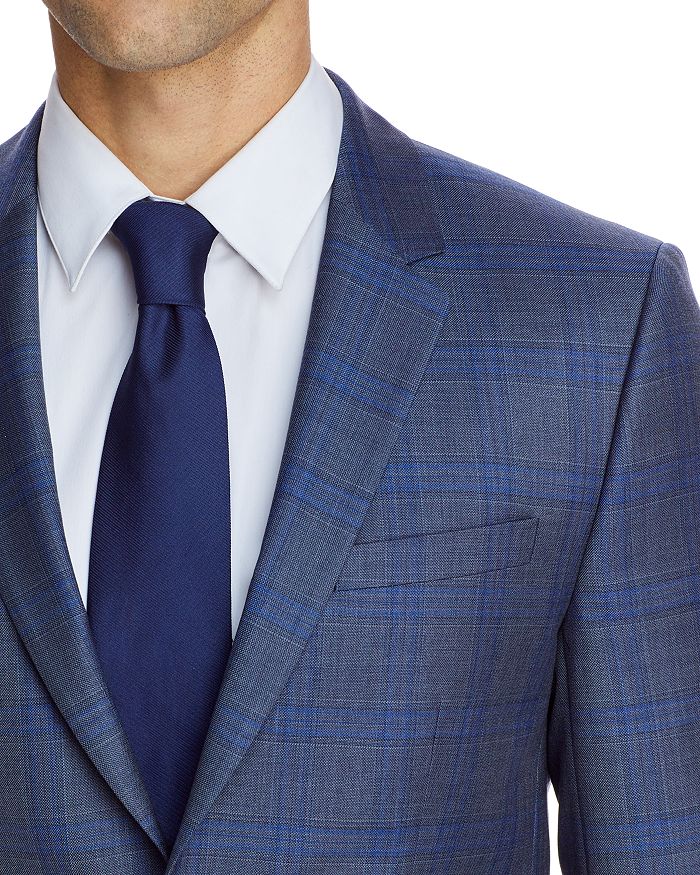 HUGO BOSS ASTIAN SHARKSKIN PLAID EXTRA SLIM FIT SUIT JACKET