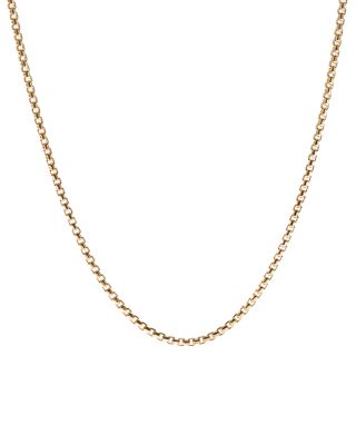 David Yurman 18K Yellow Gold Hollow Box Chain Necklace 16, 1.7mm