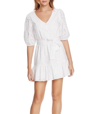 Image of 1.state Cotton Eyelet Flounce Dress