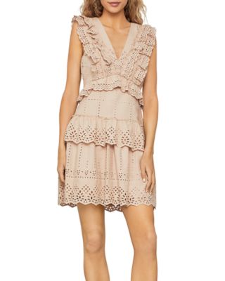 BCBGMAXAZRIA Eyelet Ruffled Mini Dress Bloomingdale s