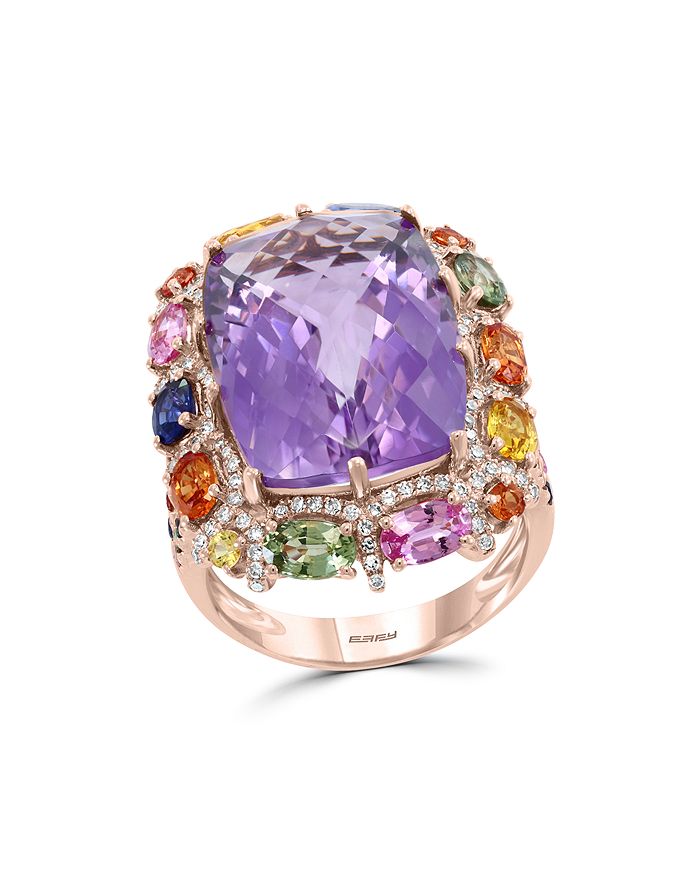 Bloomingdale's Multi-gemstone & Diamond Statement Ring In 14k Rose Gold - 100% Exclusive In Multi/rose Gold