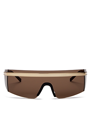 Versace Polarized Shield Sunglasses, 115mm In Gold Mirror Polarized