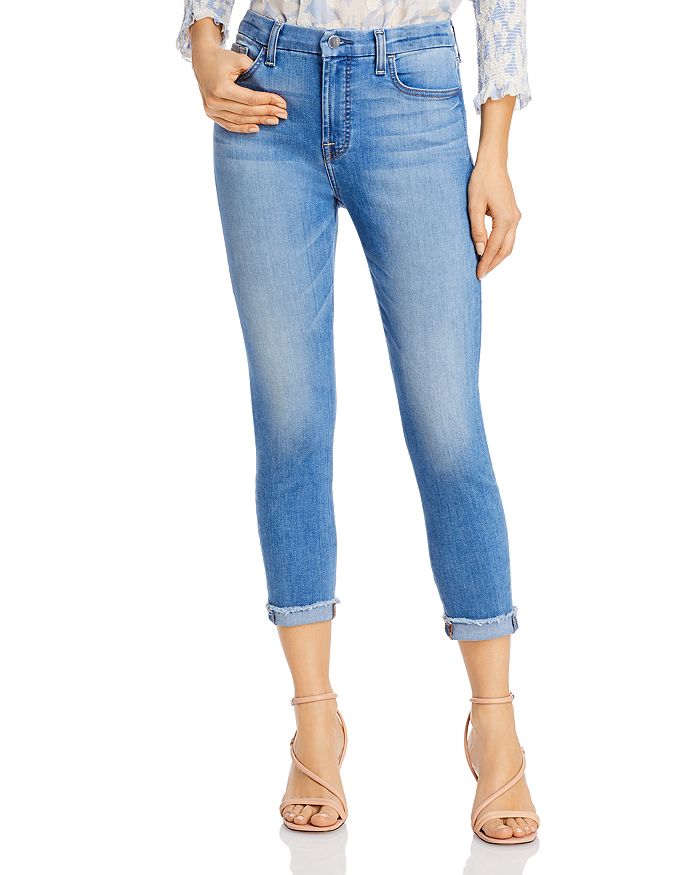 Jen 7 Jen7 by 7 For All Mankind Cropped Frayed Skinny Jeans in