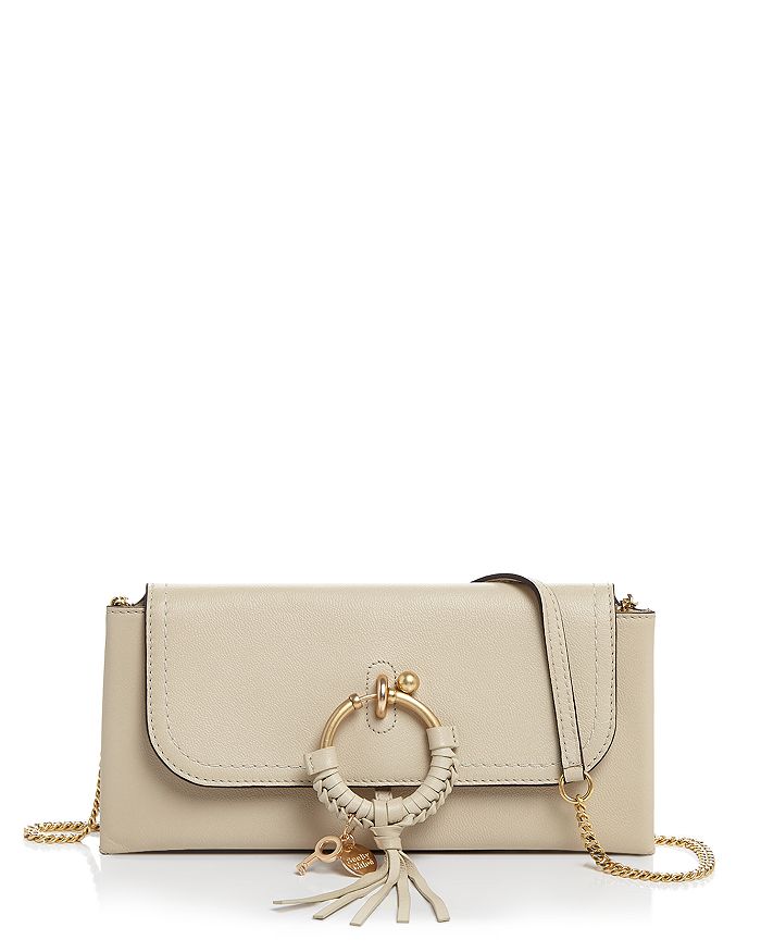 See By Chloé See By Chloe Joan Leather Convertible Clutch In Cement Beige