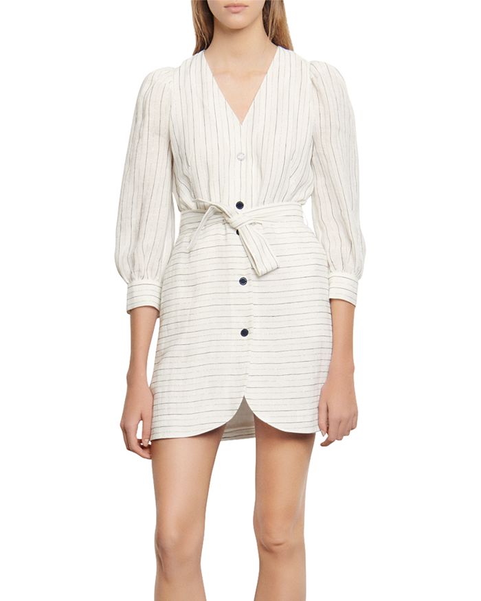 Sandro Misa Striped Mini Shirt Dress | Bloomingdale's