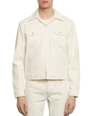 Sandro Slim-Fit Pleated Denim Jacket Bloomingdale's