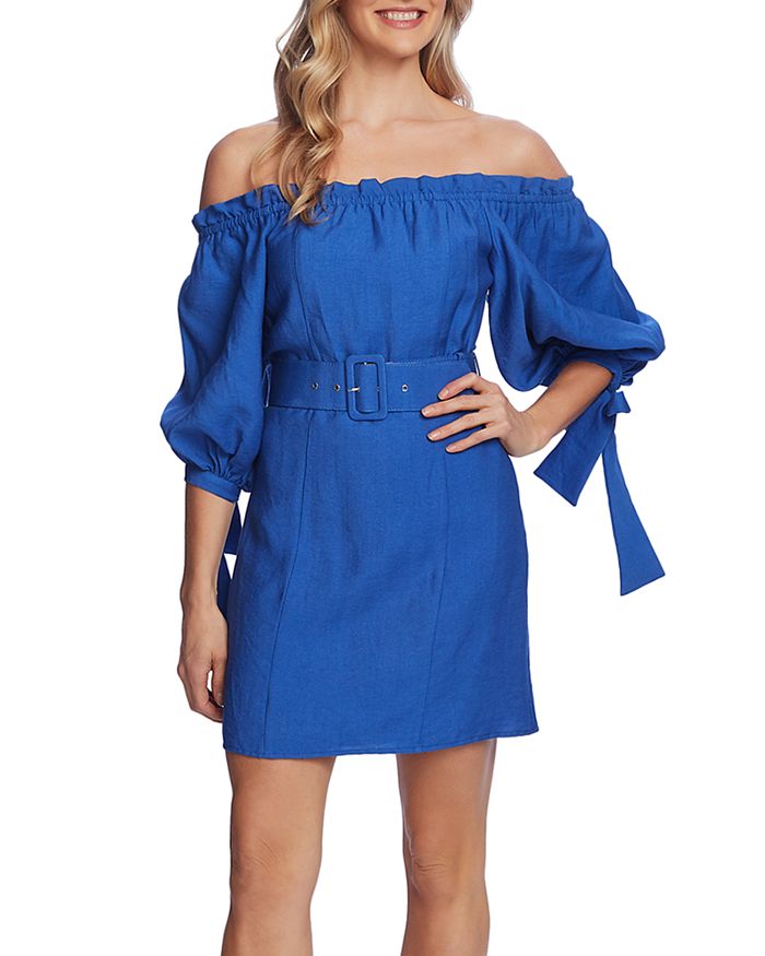 CeCe Belted Off the Shoulder Dress Bloomingdale s