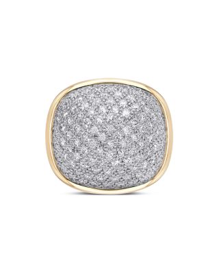 18K Yellow Gold Tigella Diamond Pav&eacute; Dome Ring