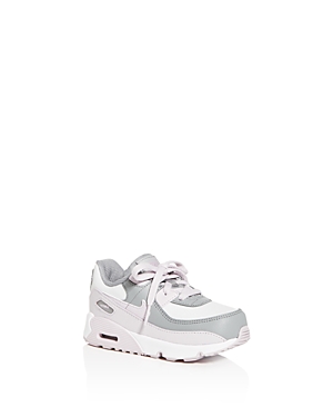 Nike Kids' Unisex Air Max 90 Leather Low-top Sneakers - Walker, Toddler In Particle Grey/iced Lilac/photon Dust