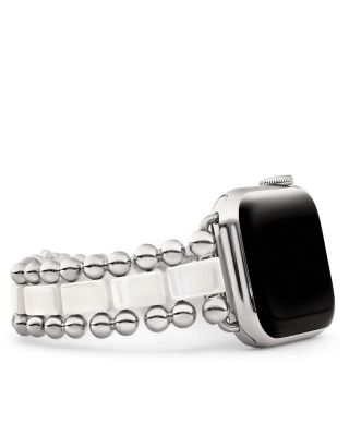 White Ceramic Smart Caviar Apple™ Watch Band, 38mm-42mm
