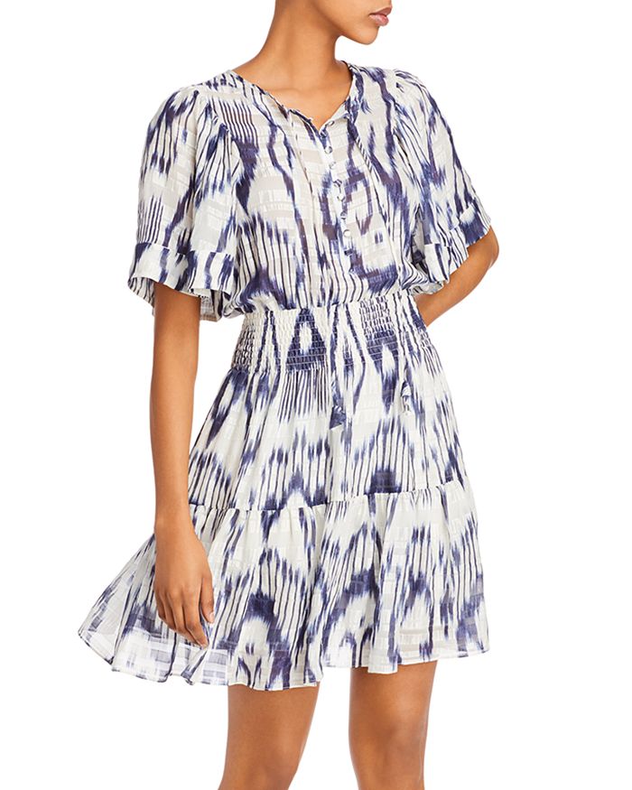 Rebecca Taylor Printed Smocked Waist Dress Bloomingdale S