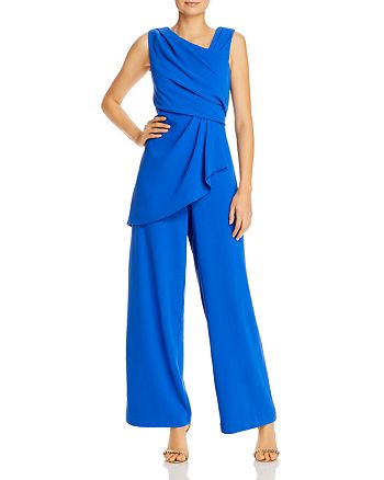 Adrianna Papell Asymmetrical Draped Jumpsuit | Bloomingdale's