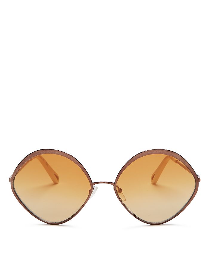 Chloé Women's Dani Diamond Sunglasses, 60mm In Brown/burnt Flash Electric Gradient