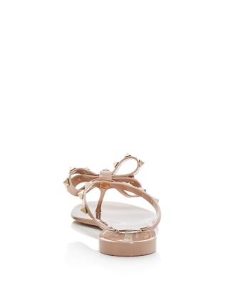 Women&#39;s Summer Rockstud PVC Thong Sandals