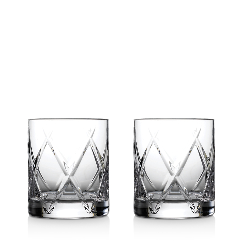 Waterford Olann Short Stories Set Of 2 Double Old Fashioned Lead Crystal Glasses In Clear