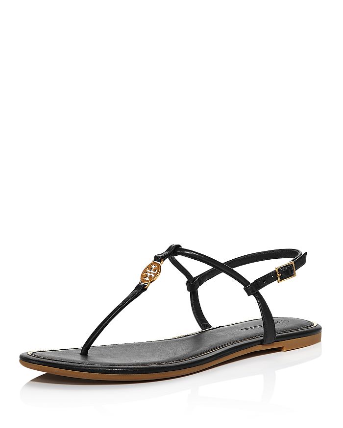 Tory Burch Women's Emmy T-strap Flat Sandals In Perfect Black