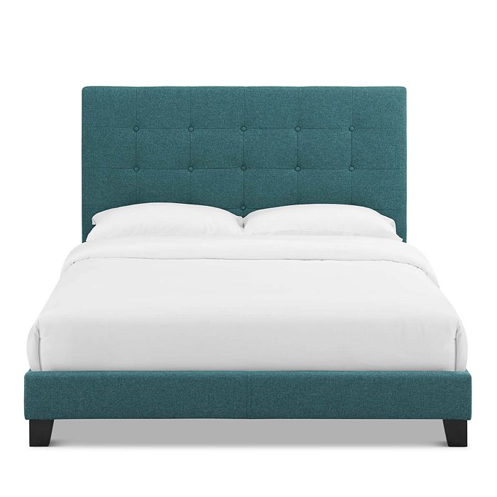 Shop Modway Melanie Tufted Button Upholstered Fabric Platform Bed, Queen In Teal