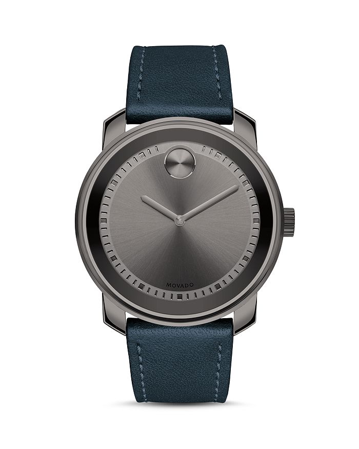 MOVADO BOLD LEATHER STRAP WATCH, 42MM,3600673