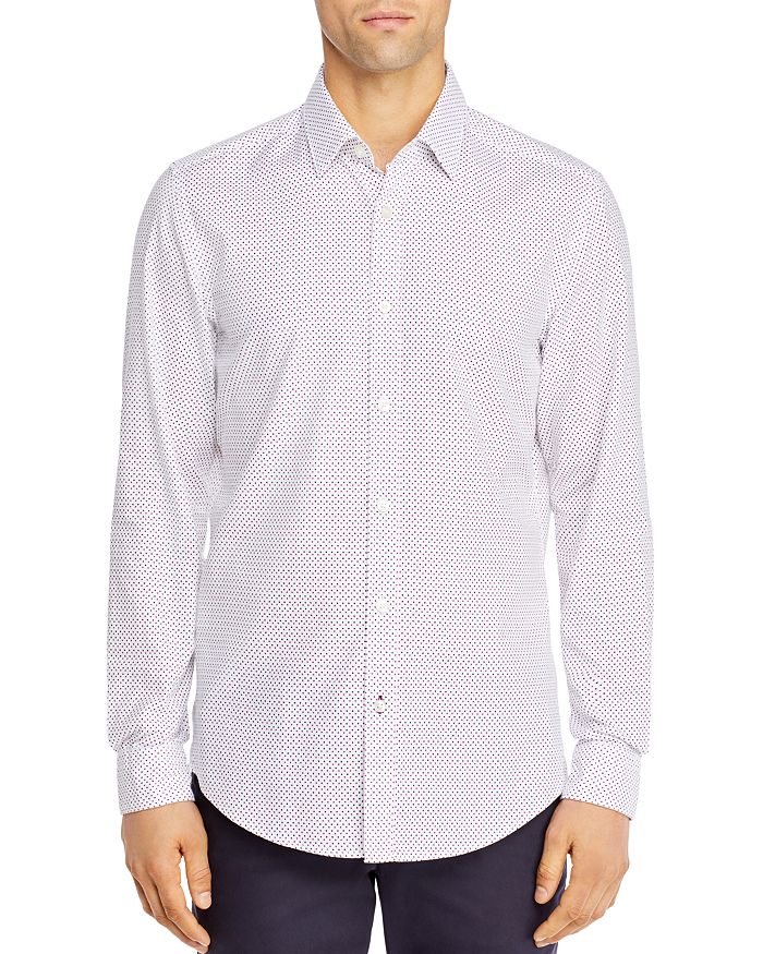 BOSS Lukas Cotton Dot Print Shirt | Bloomingdale's